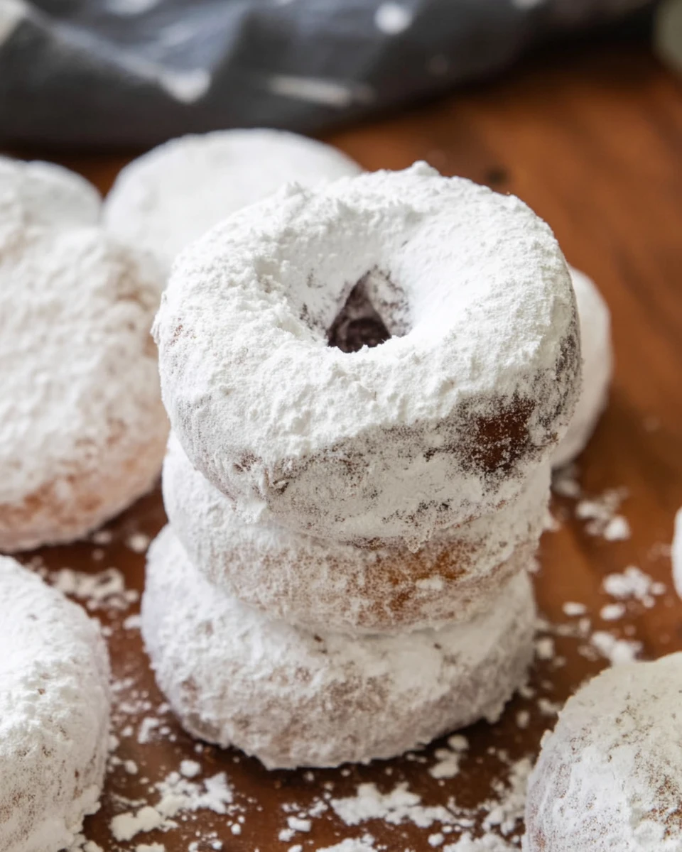 Powdered Sugar Canned Biscuit Donuts
