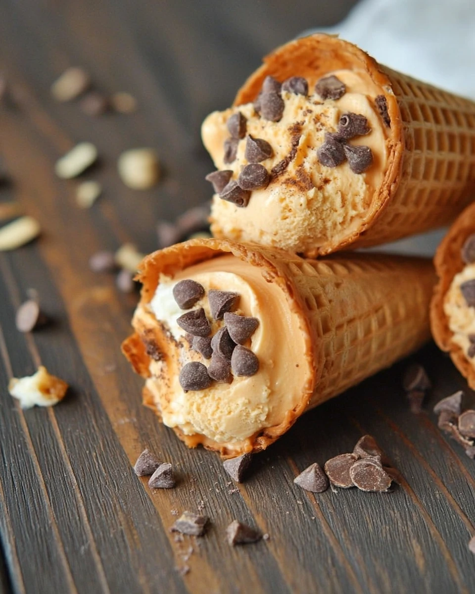 Pumpkin Cannoli Cones