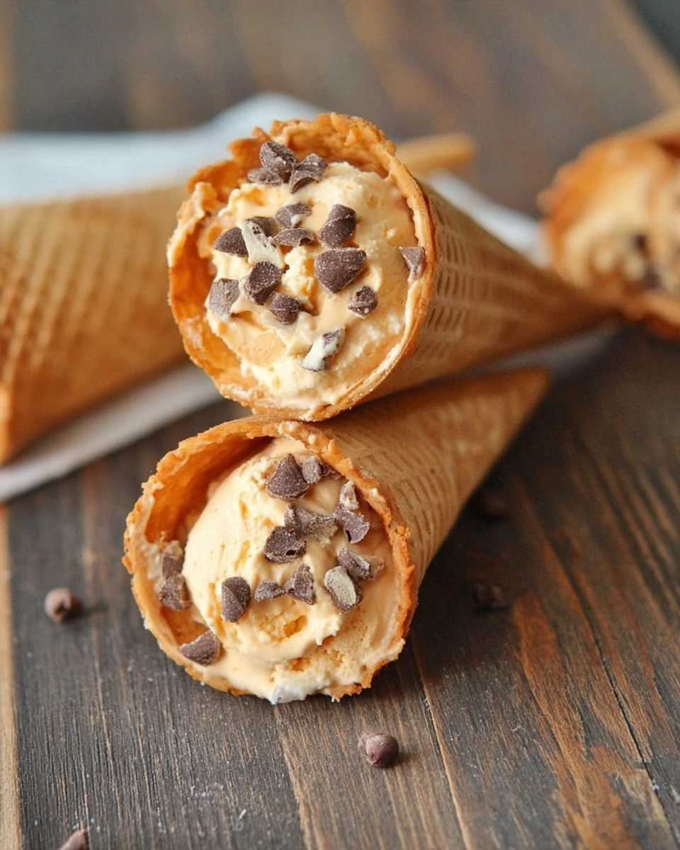 Pumpkin Cannoli Cones