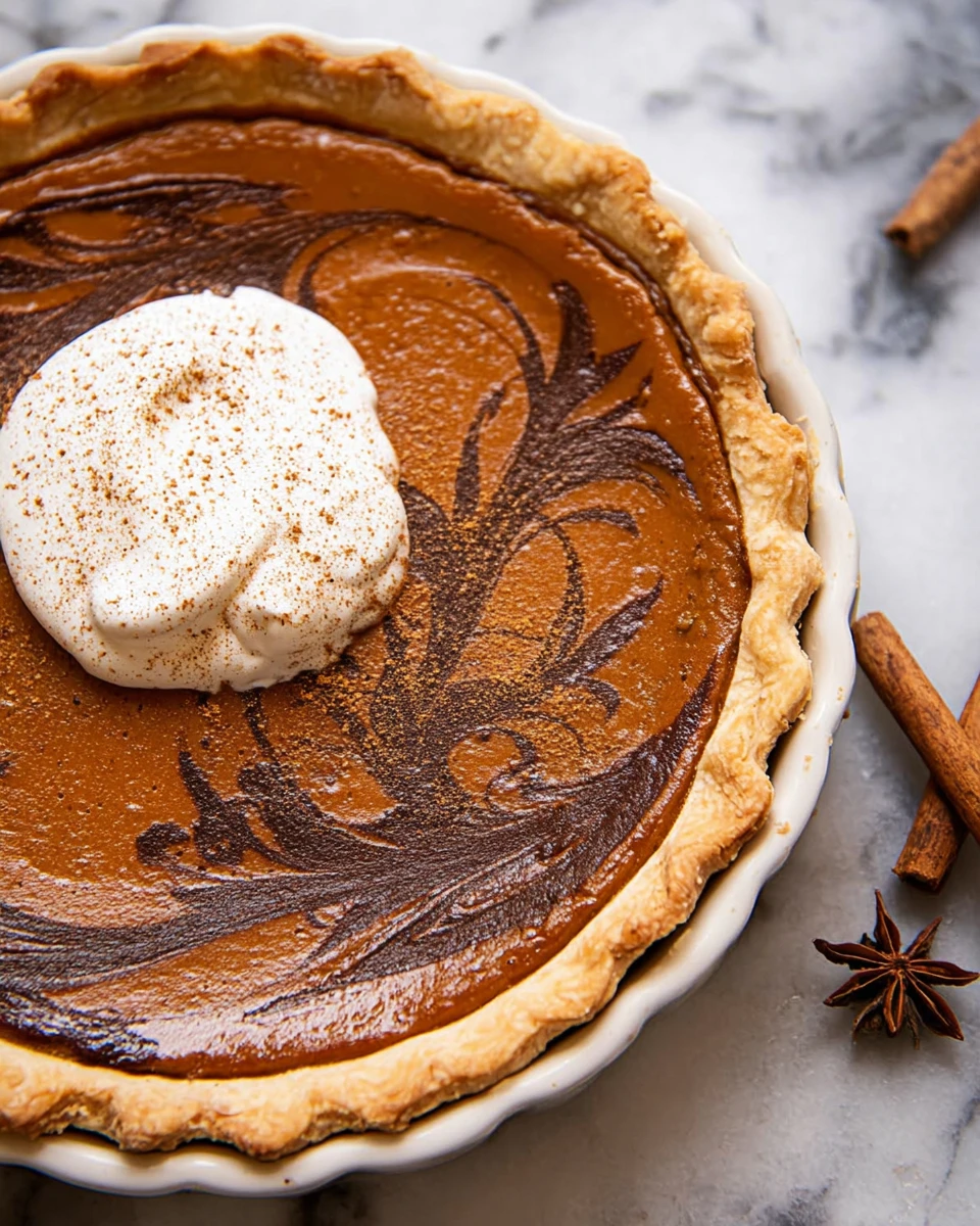 Pumpkin Pie with Chocolate Swirl