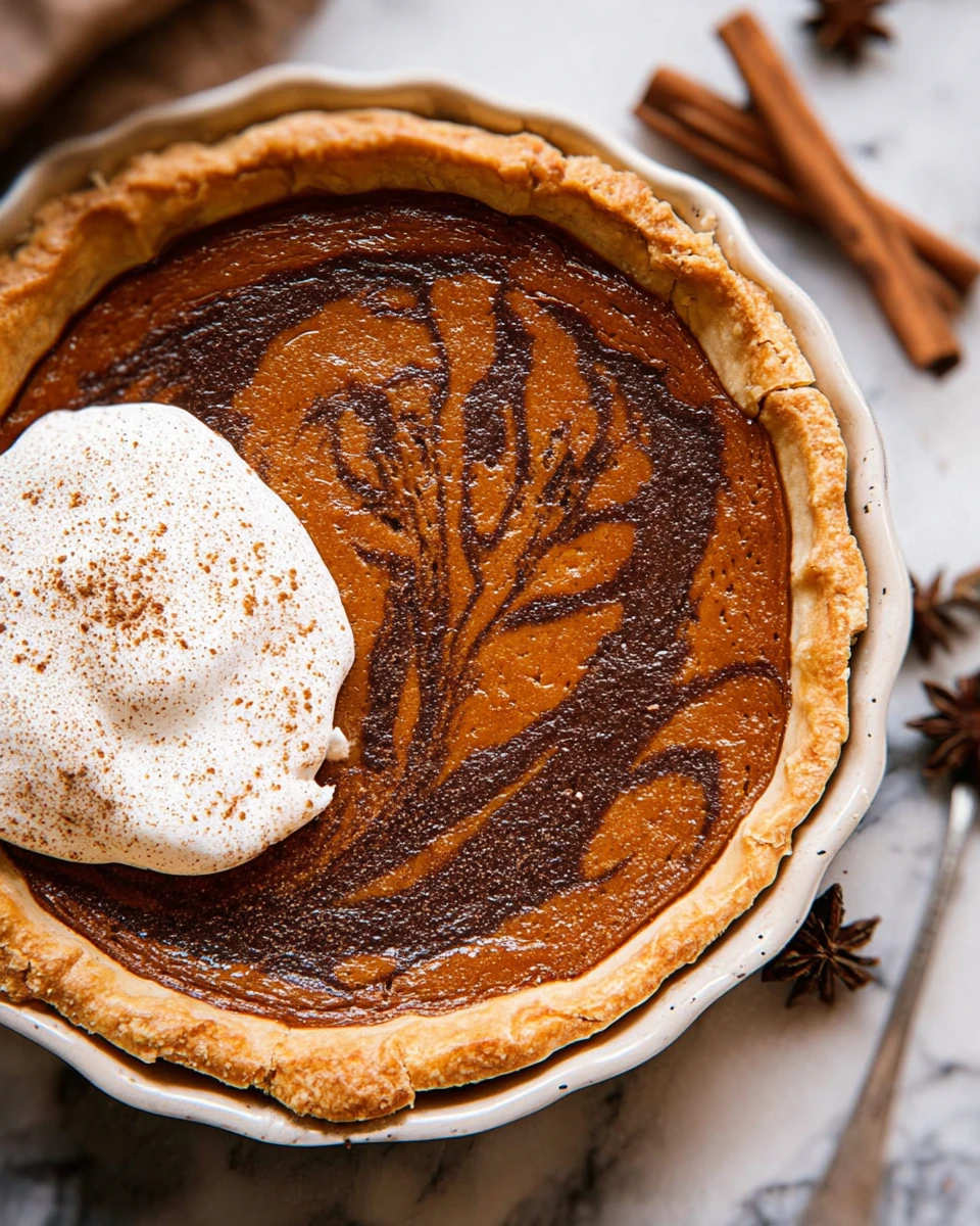 Pumpkin Pie with Chocolate Swirl