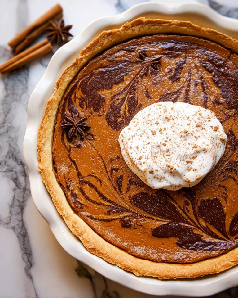 Pumpkin Pie with Chocolate Swirl