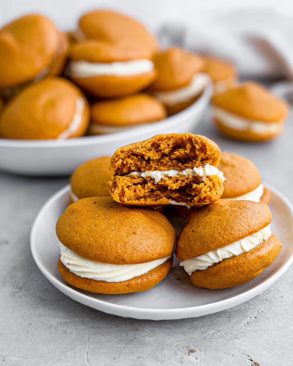 Pumpkin Whoopie Pies with Maple Cream Cheese Filling