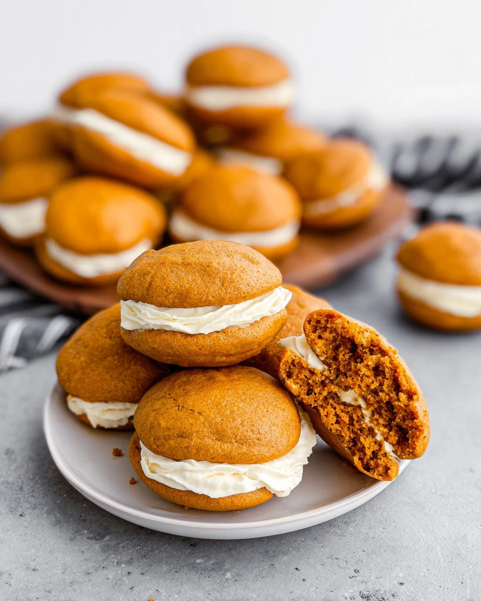 Pumpkin Whoopie Pies with Maple Cream Cheese Filling
