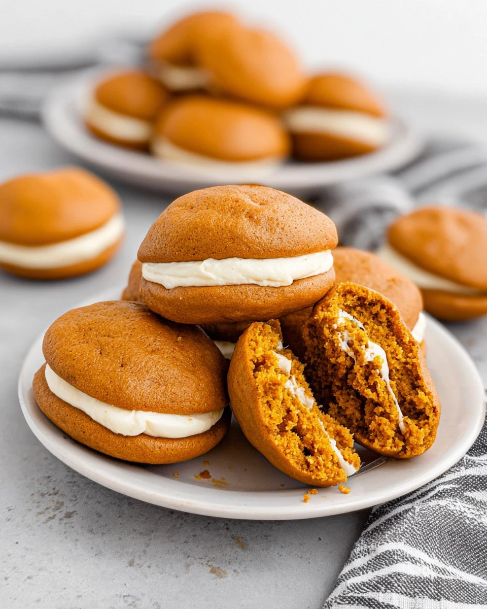 Pumpkin Whoopie Pies with Maple Cream Cheese Filling