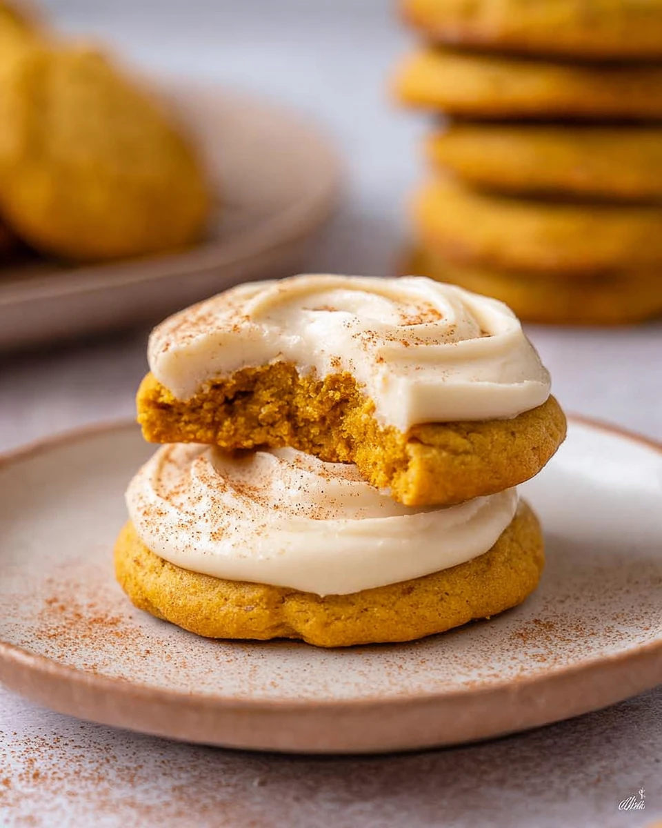 Soft Pumpkin Cookies with Cream Cheese Frosting