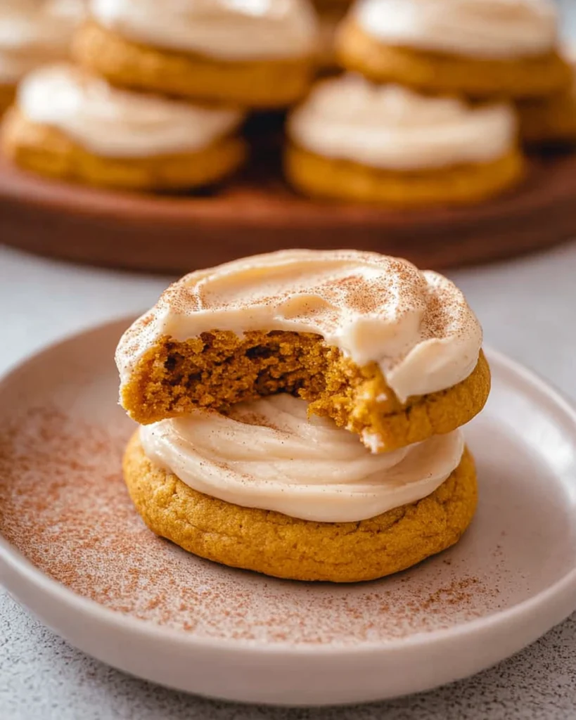 Soft Pumpkin Cookies with Cream Cheese Frosting