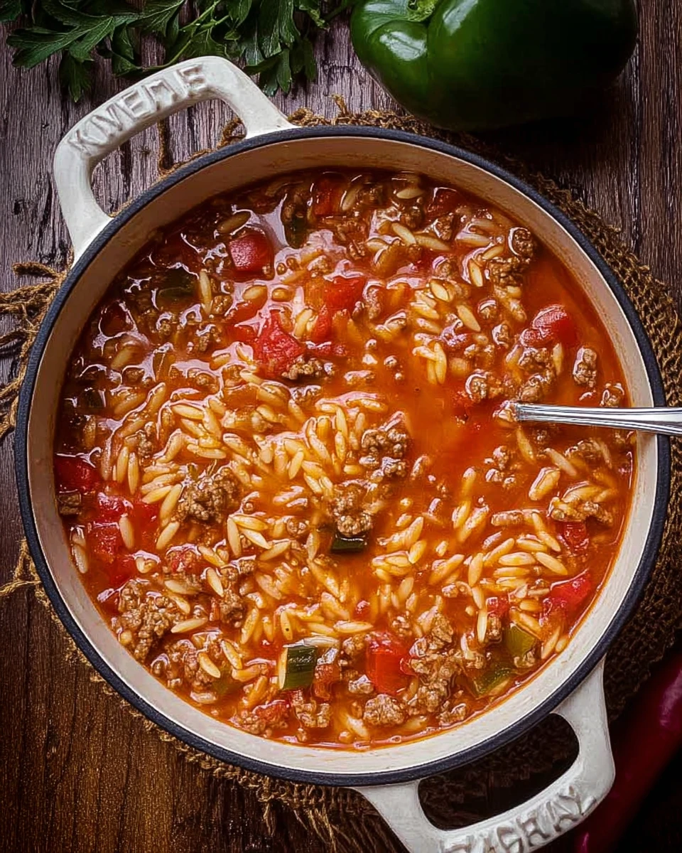 Stuffed Pepper Orzo Soup