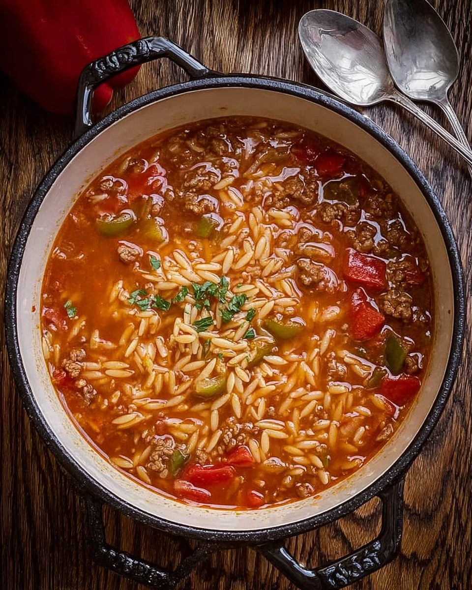 Stuffed Pepper Orzo Soup