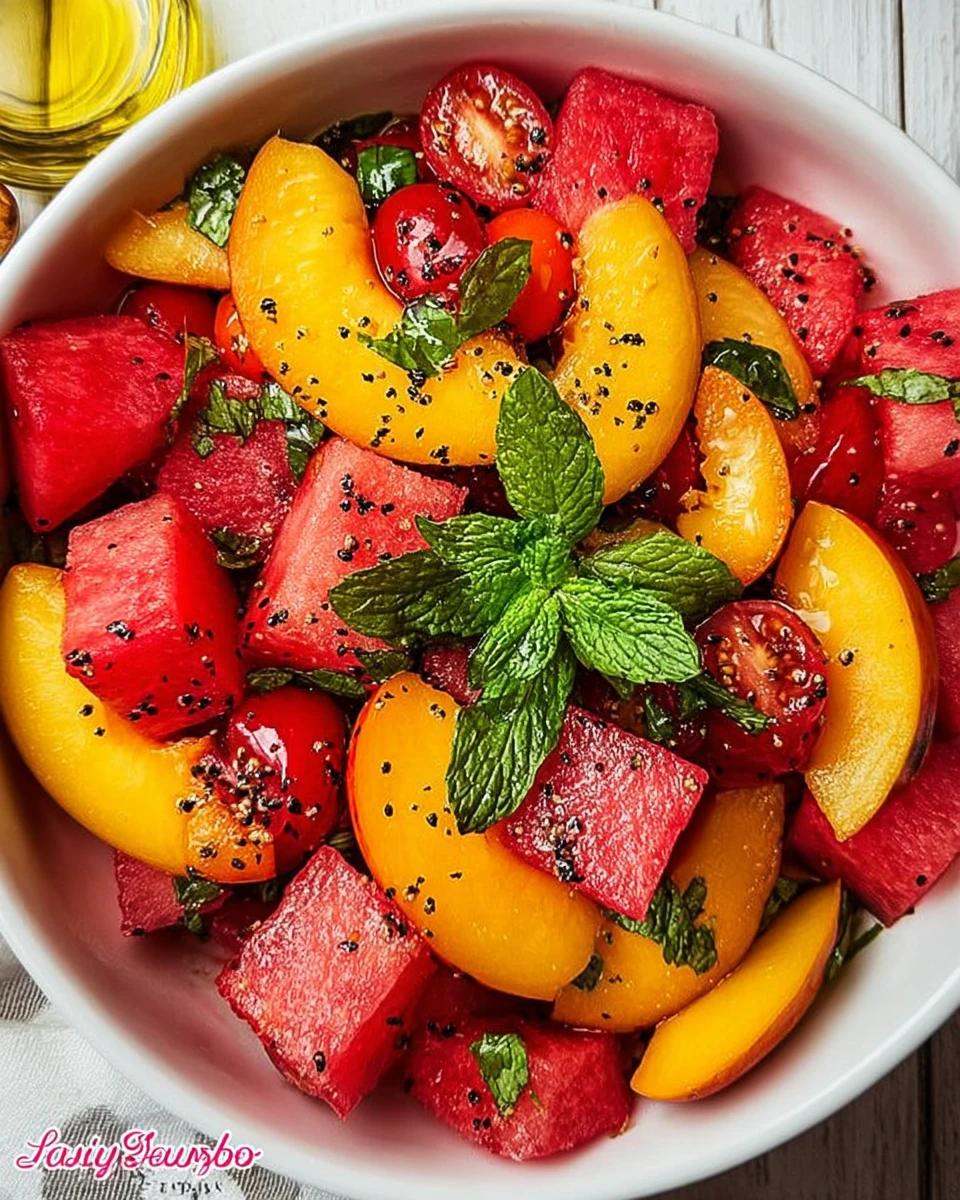 Summer Peach Watermelon Salad