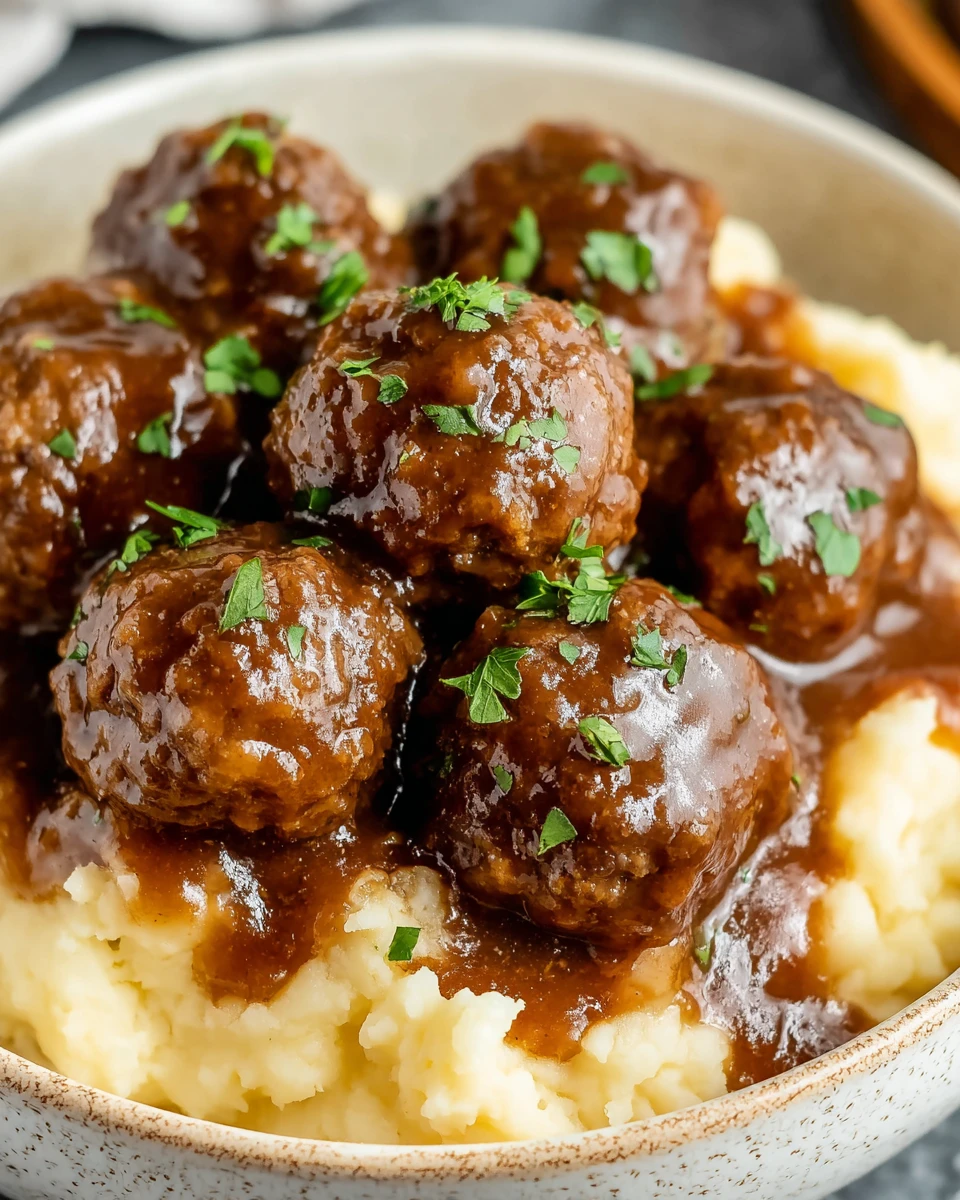 Tasty Slow Cooker Salisbury Steak Meatballs