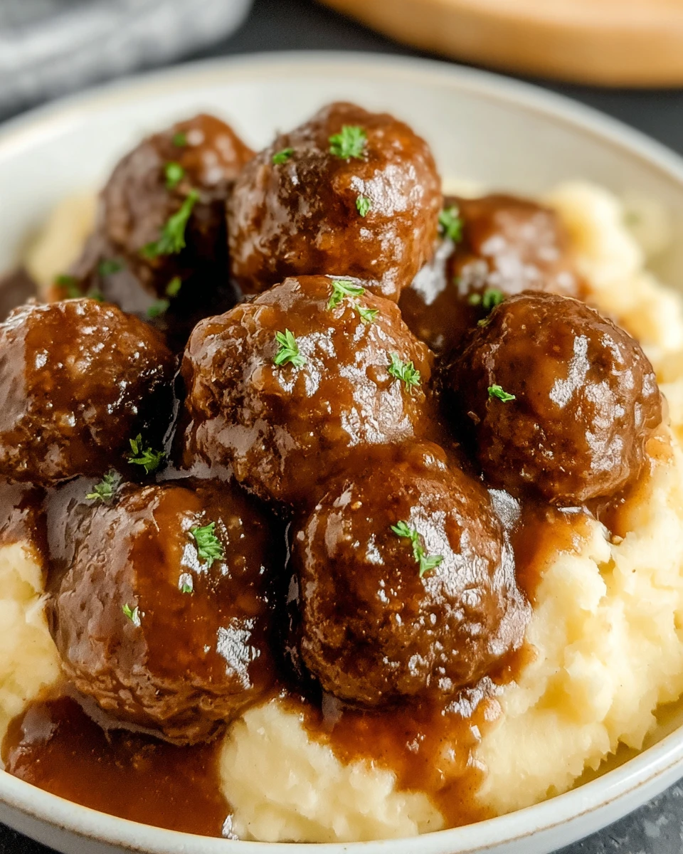 Tasty Slow Cooker Salisbury Steak Meatballs