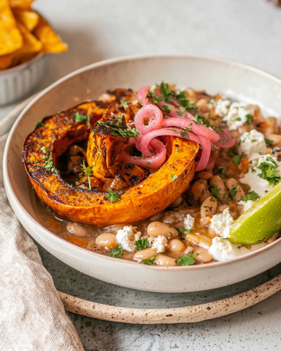 White Bean Chilli with Roasted Pumpkin