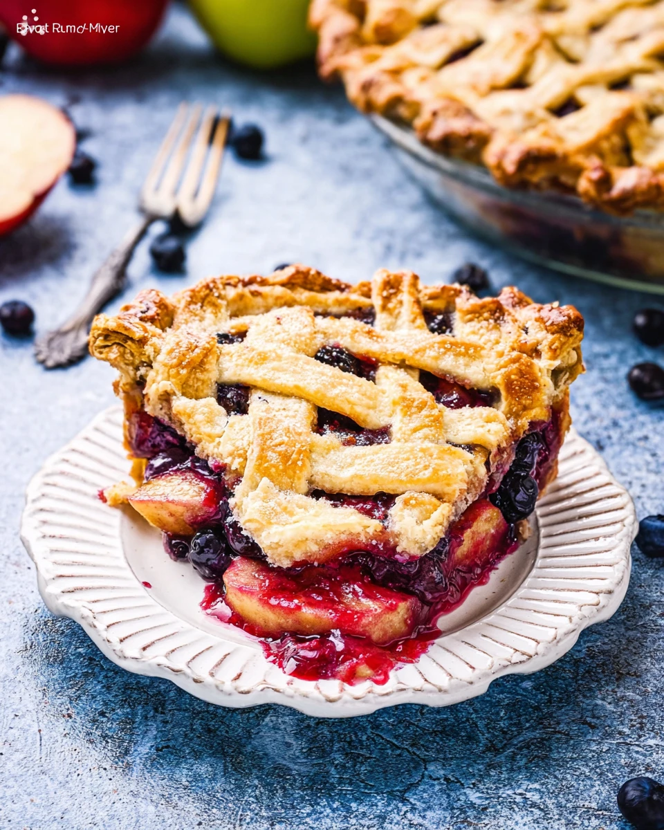 Apple Blueberry Pie with Flaky Lattice Crust