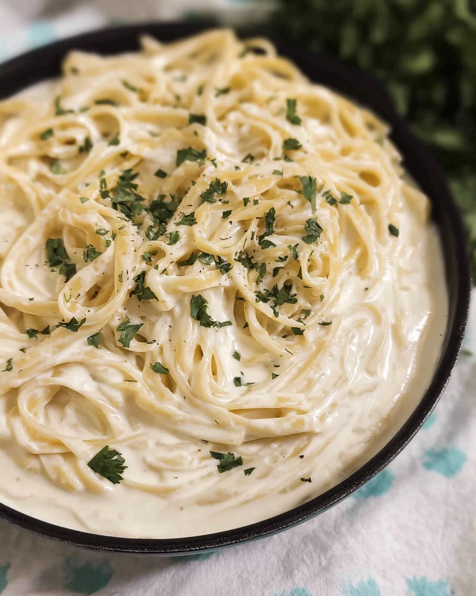 Asiago Garlic Fettuccini Alfredo