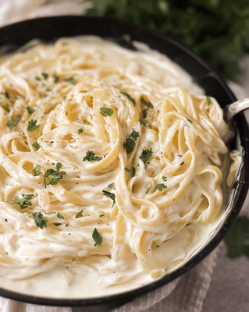Asiago Garlic Fettuccini Alfredo