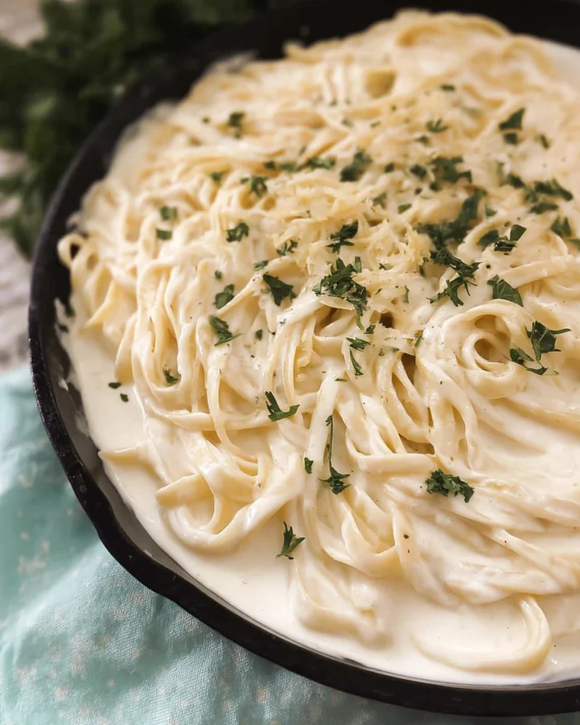 Asiago Garlic Fettuccini Alfredo