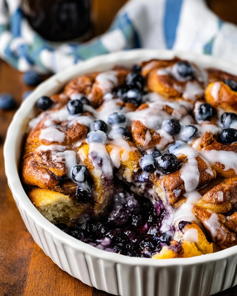 Blueberry Cinnamon Roll Casserole