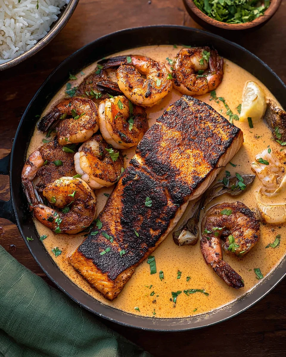 Cajun Salmon and Shrimp