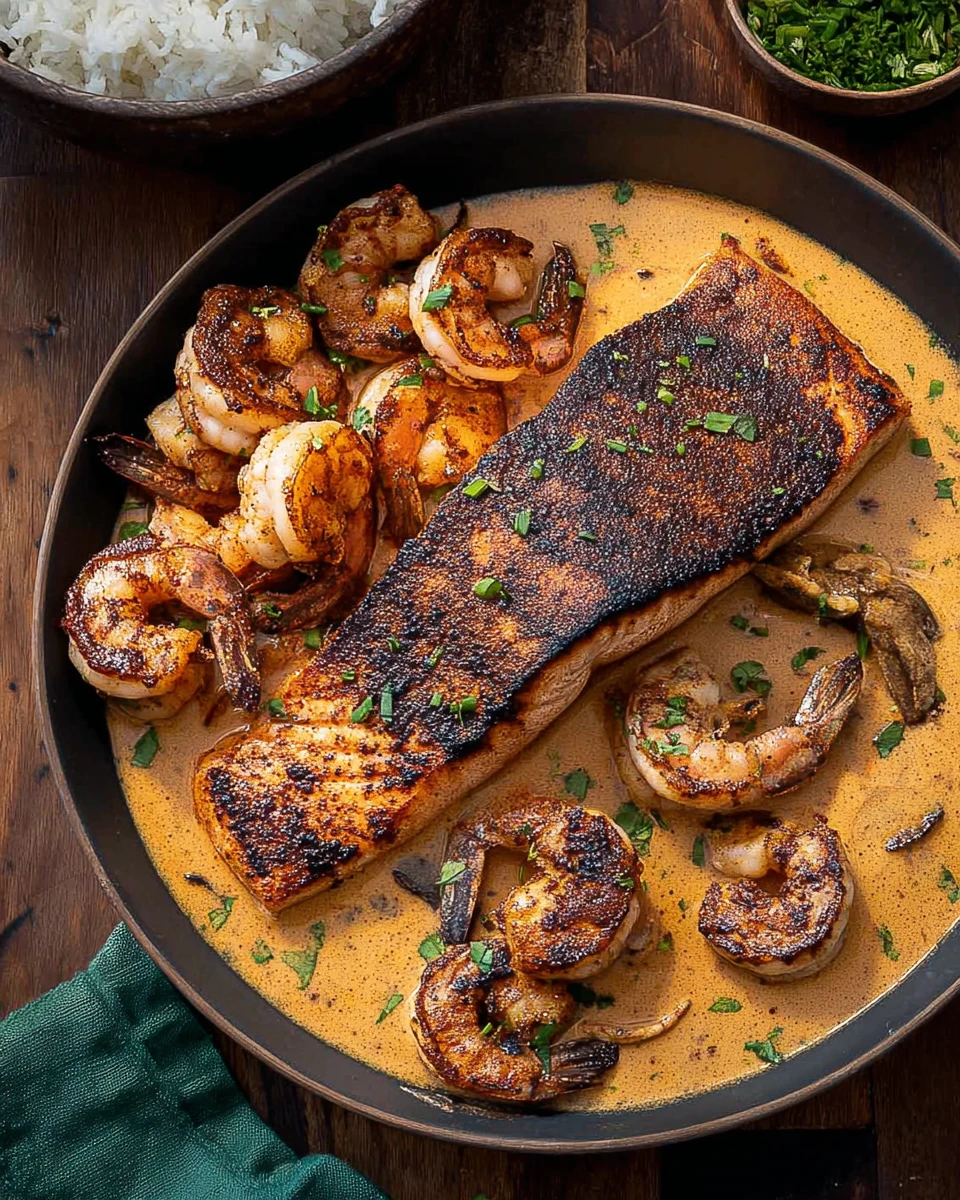 Cajun Salmon and Shrimp