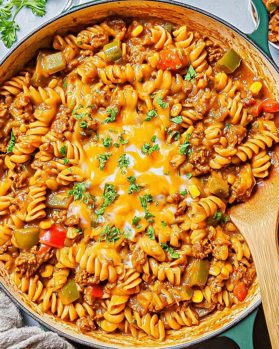 Cheesy Enchilada Pasta