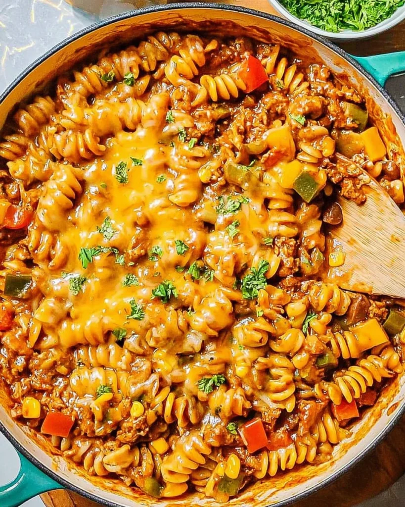 Cheesy Enchilada Pasta