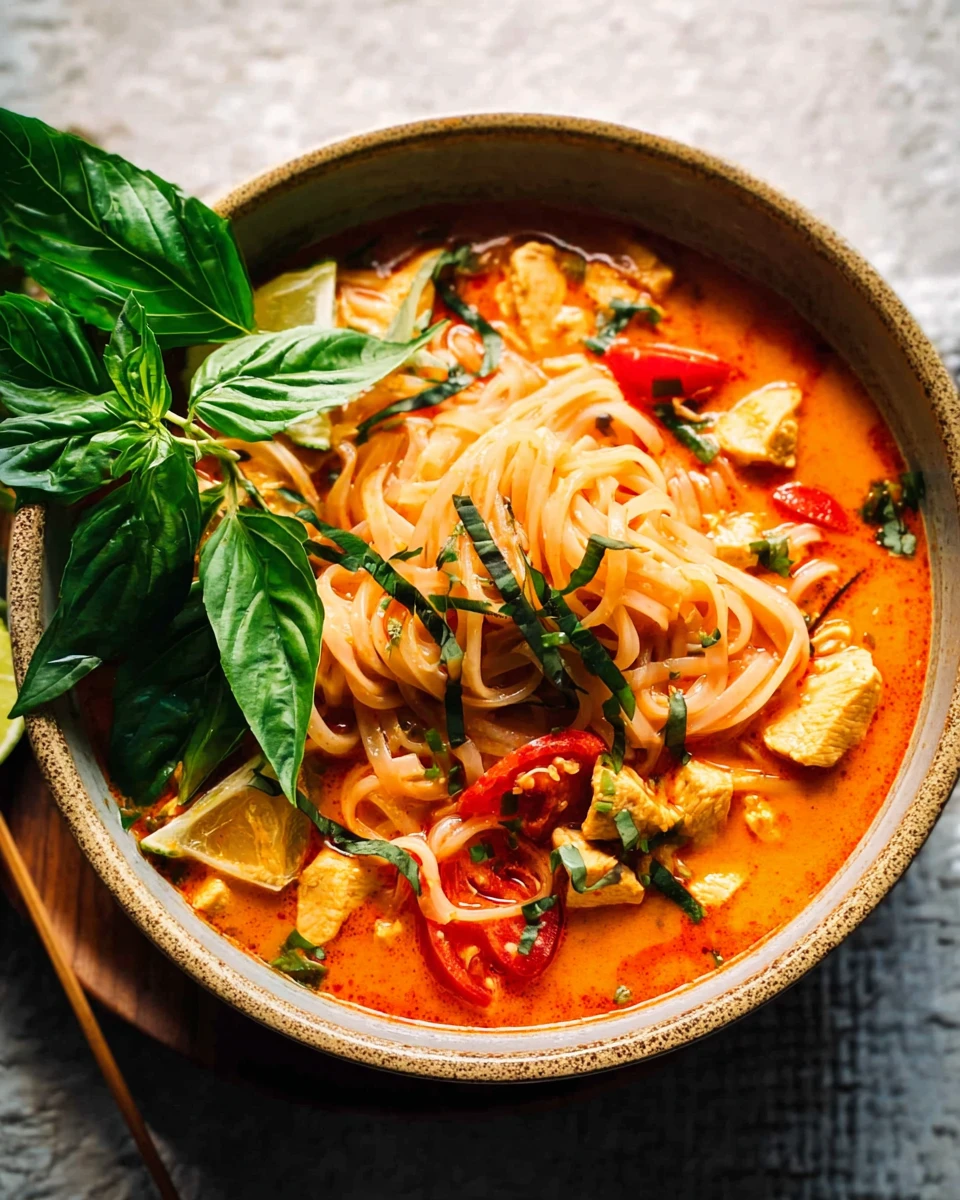 Easy Chicken Thai Noodle Soup with Red Curry