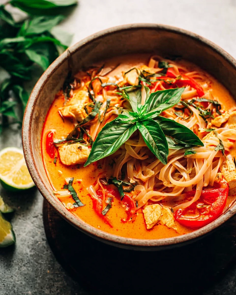 Easy Chicken Thai Noodle Soup with Red Curry