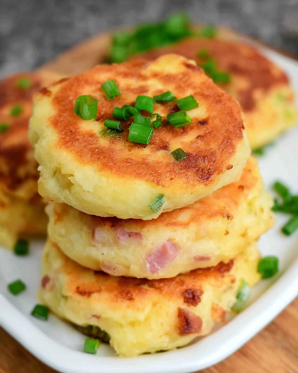 Ham and Cheese Mashed Potato Cakes
