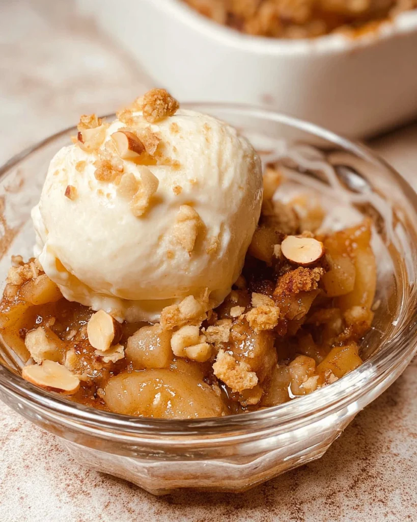 Hazelnut and Toffee Apple Crumble