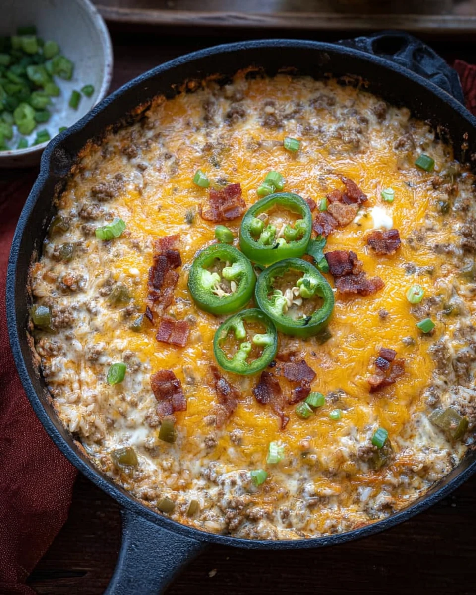 Jalapeño Popper Beef and Rice Casserole