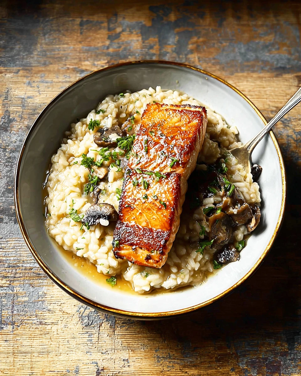 Japanese Style Risotto with Seared Salmon