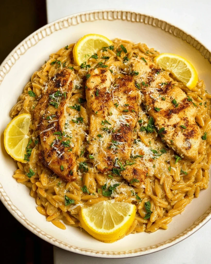 One-Skillet Creamy Lemon Chicken Orzo