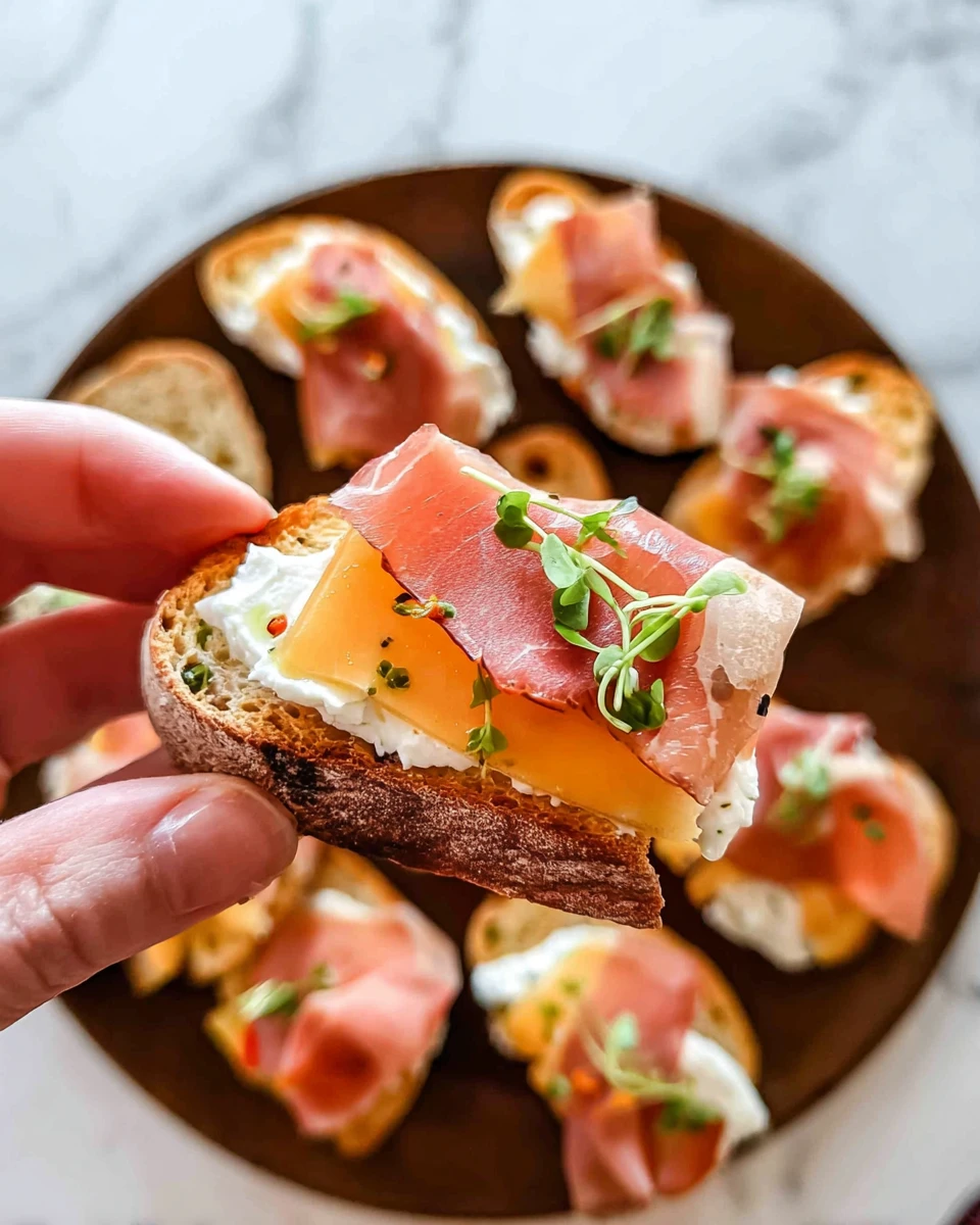 Prosciutto Ricotta Crostini