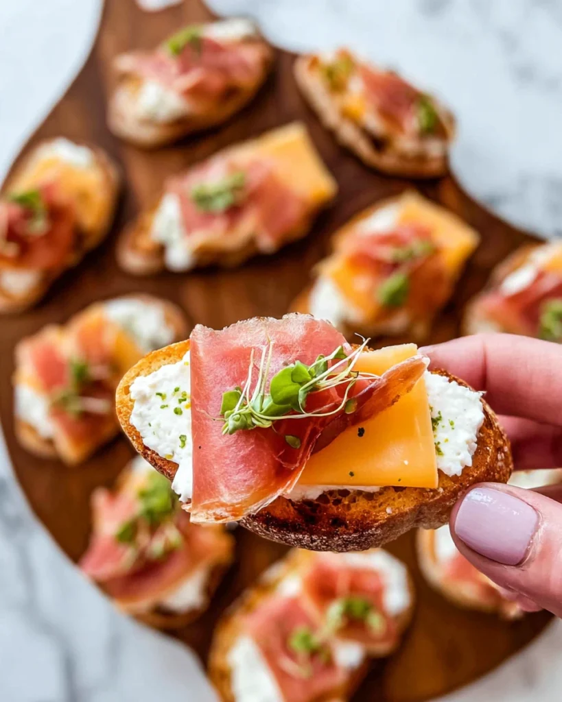 Prosciutto Ricotta Crostini