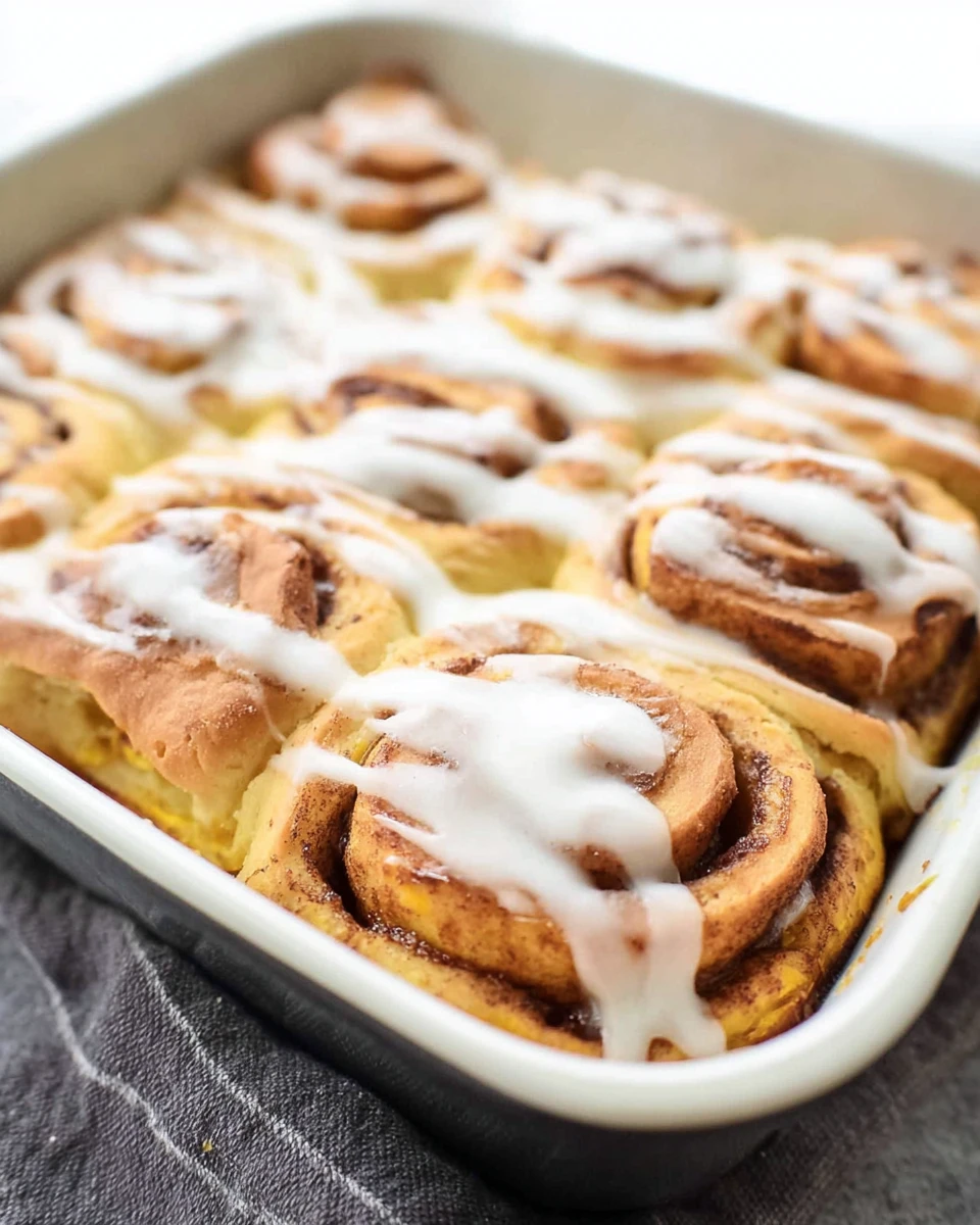 Pumpkin Cinnamon Rolls with Maple Icing