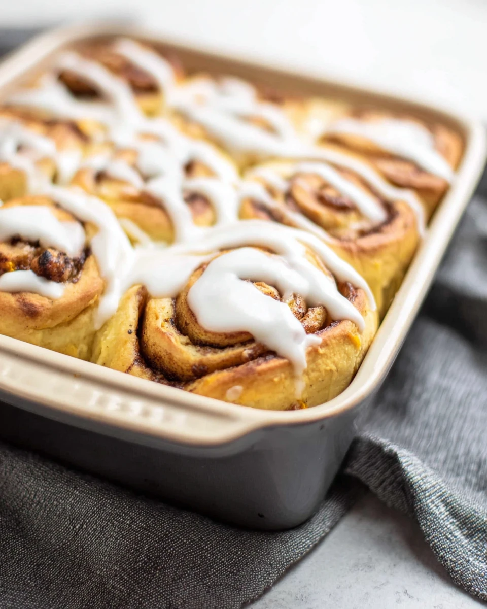 Pumpkin Cinnamon Rolls with Maple Icing
