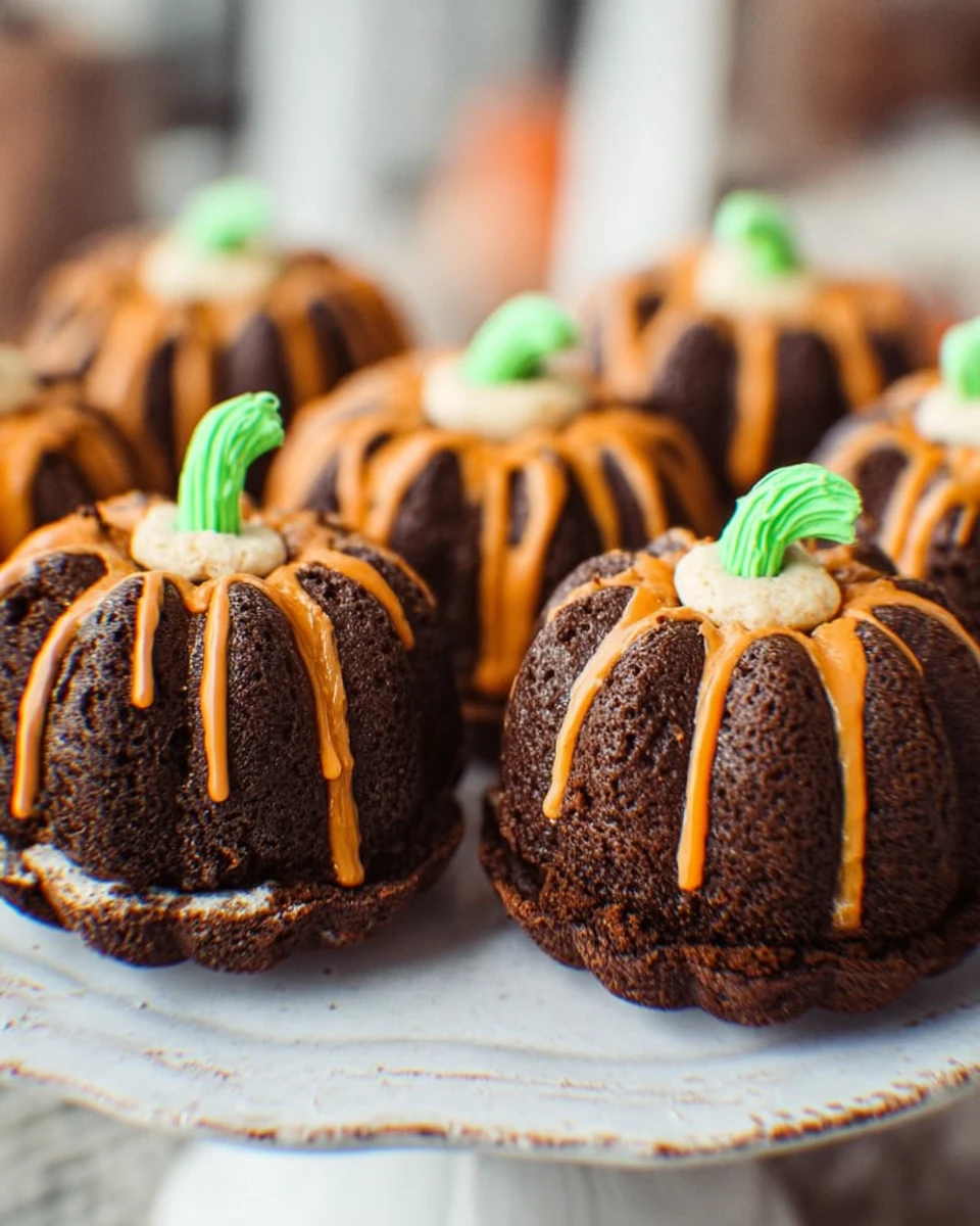 Pumpkin Shaped Mini Bundt Cakes