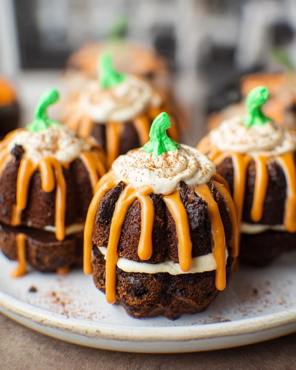 Pumpkin Shaped Mini Bundt Cakes