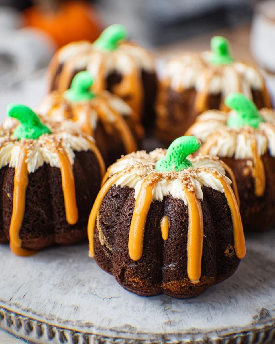 Pumpkin Shaped Mini Bundt Cakes