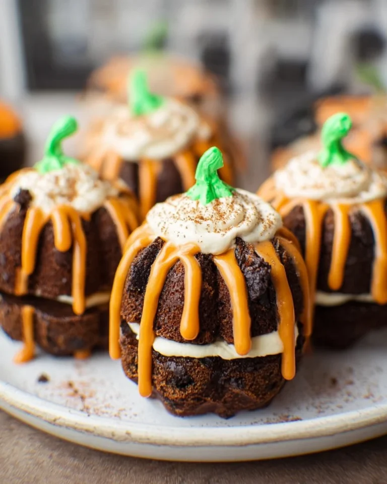 Pumpkin Shaped Mini Bundt Cakes