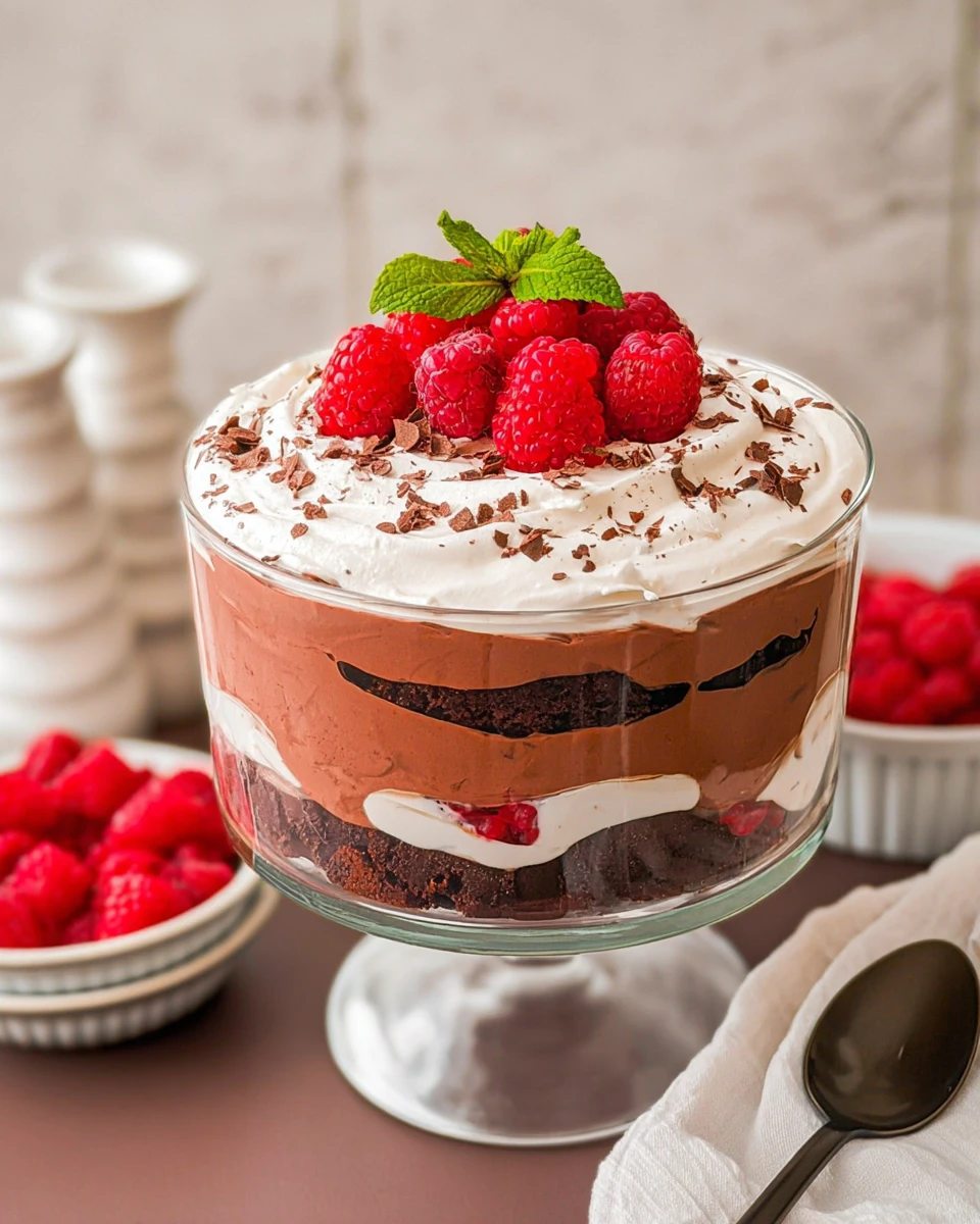 Raspberry Brownie Trifle