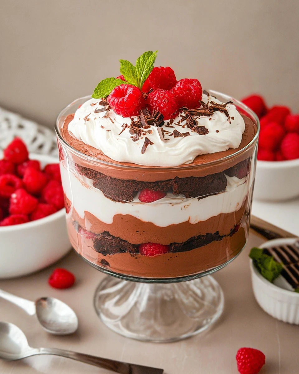Raspberry Brownie Trifle