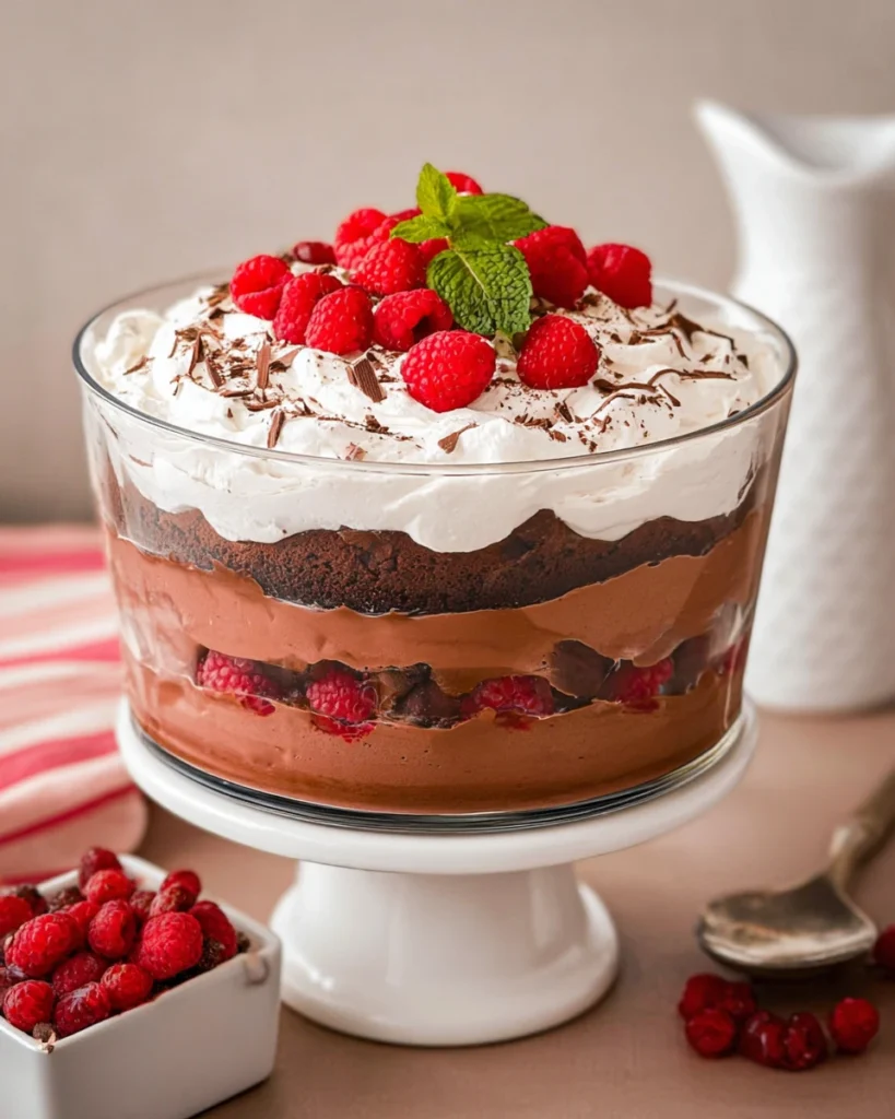Raspberry Brownie Trifle