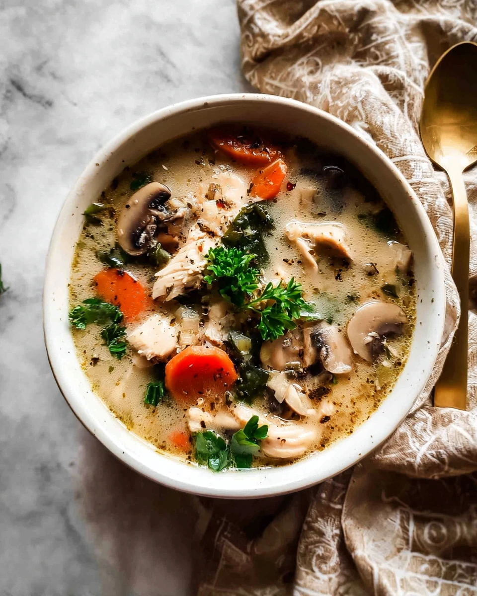 Slow Cooker Chicken and Mushroom Soup