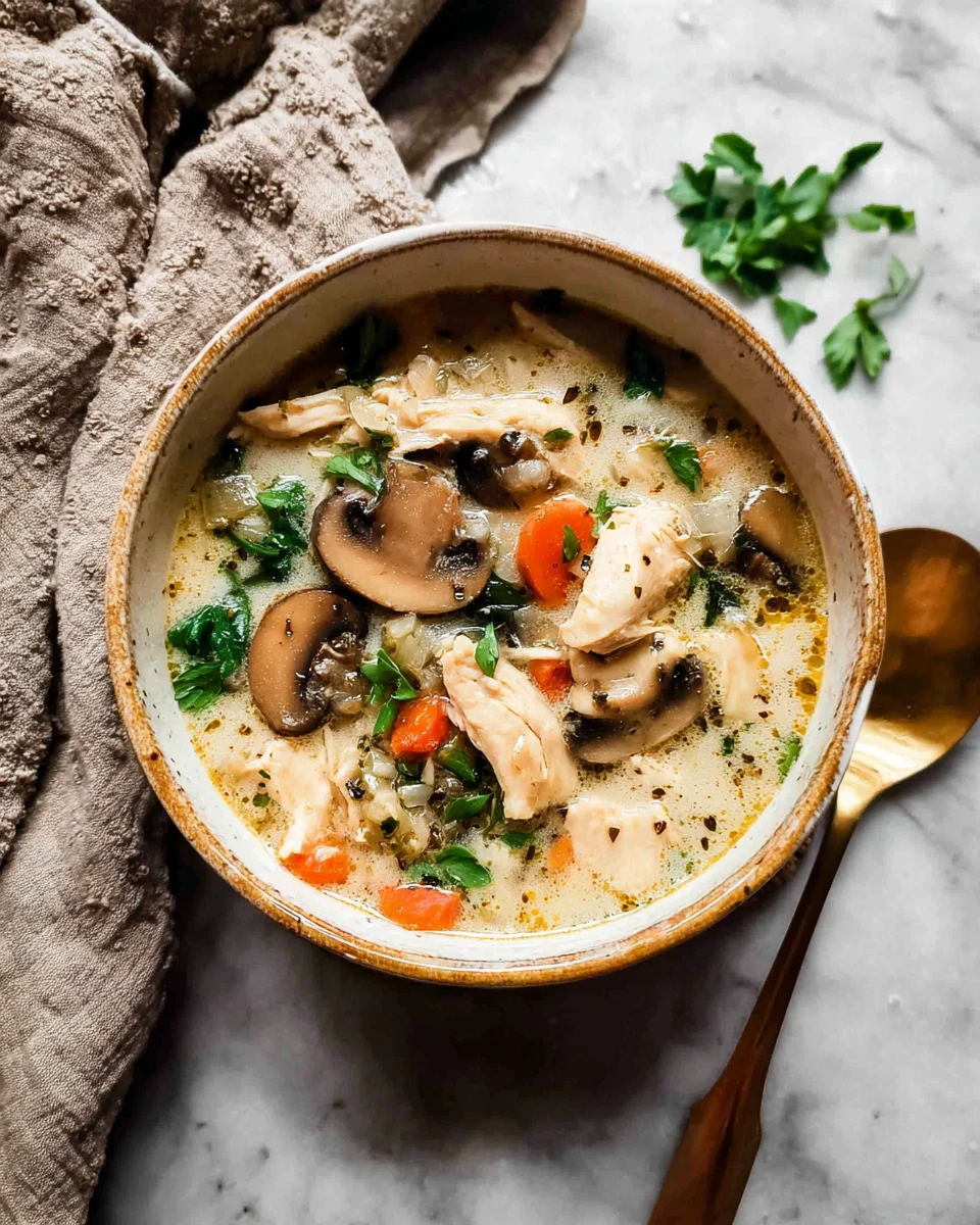 Slow Cooker Chicken and Mushroom Soup