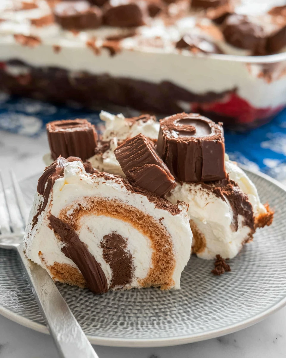 Swiss Roll Layered No Bake Dessert