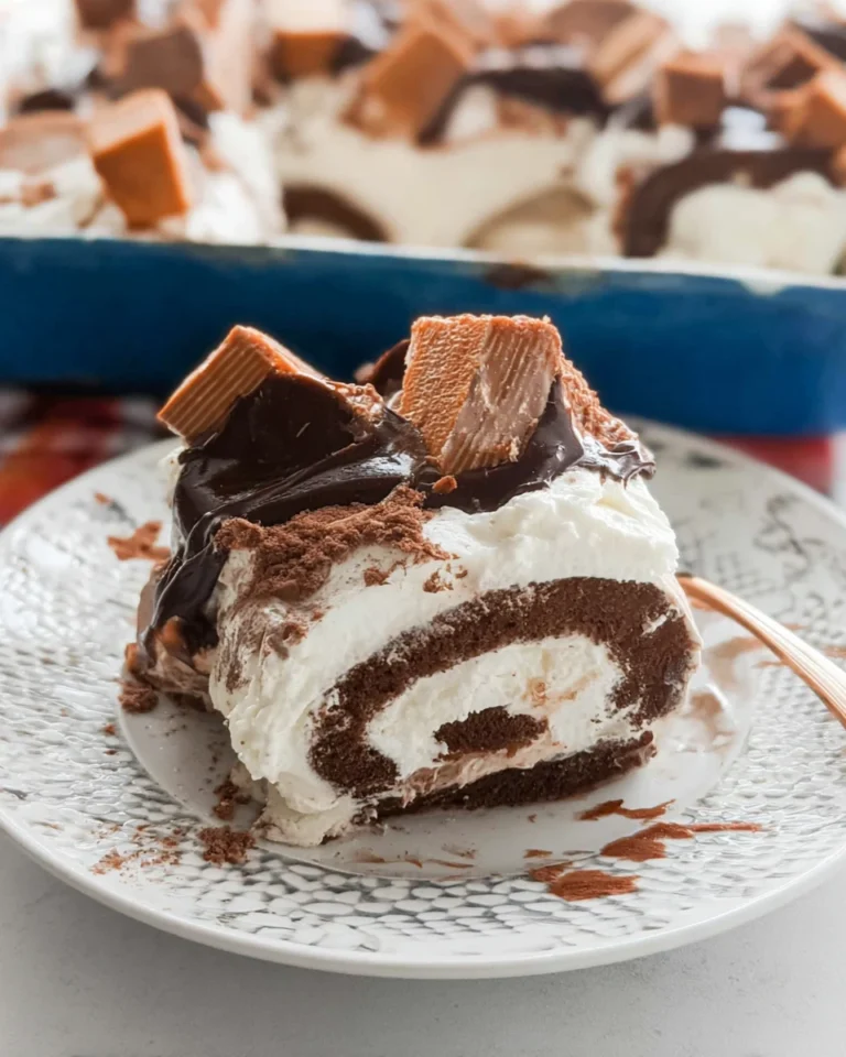 Swiss Roll Layered No Bake Dessert