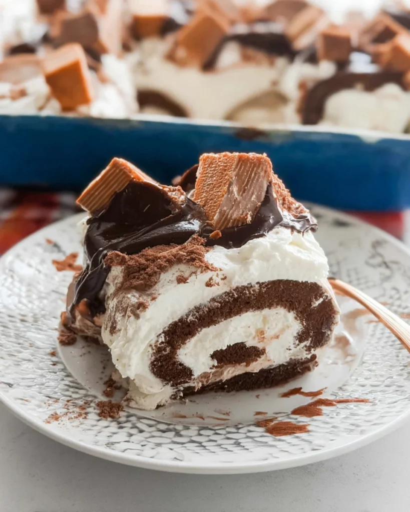 Swiss Roll Layered No Bake Dessert