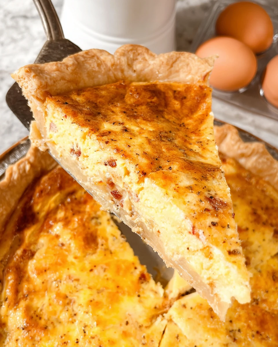 Bacon Cheddar Quiche with Frozen Pie Crust